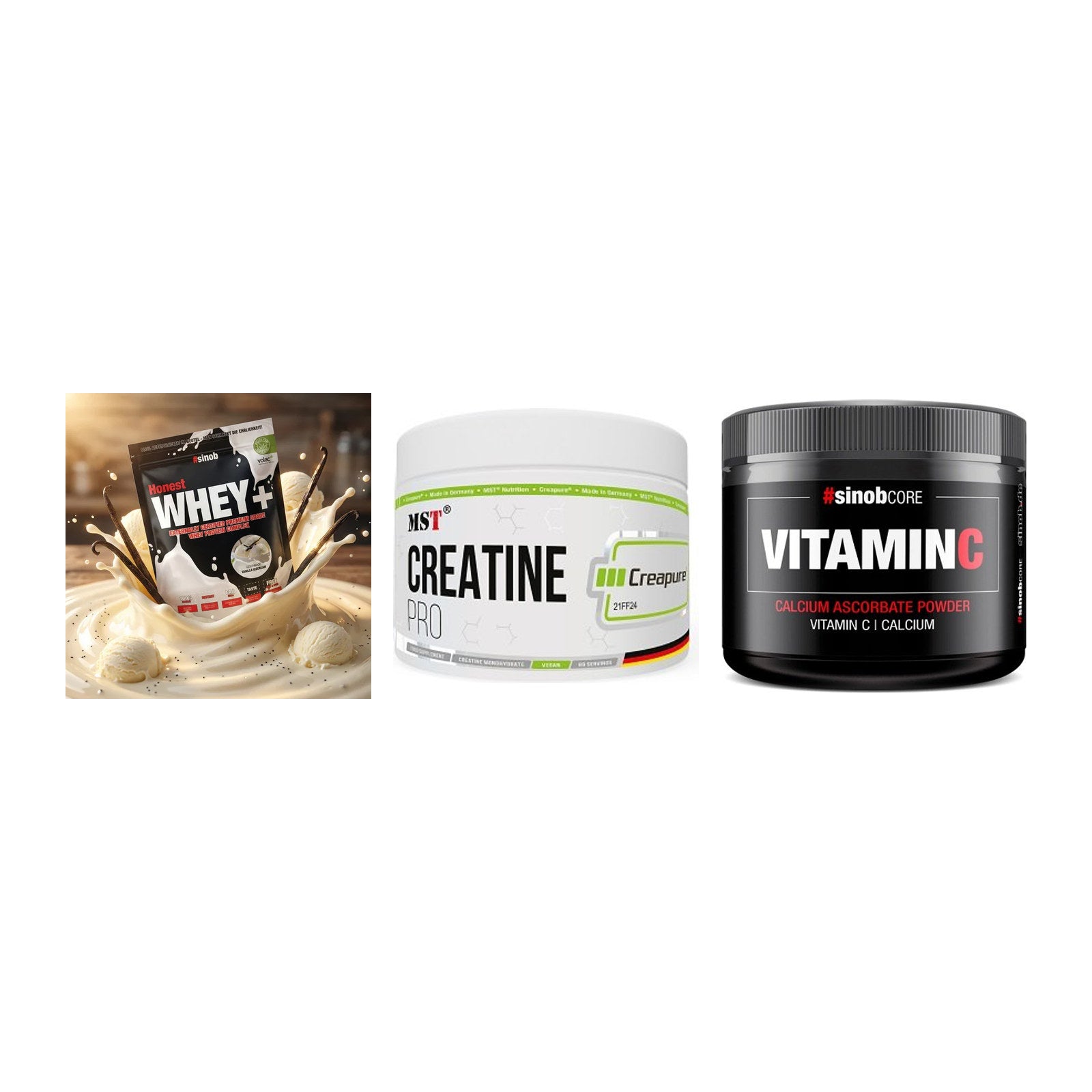 Einsteiger-Set: Sinob Honest + MST Creatin Pro + Sinob Vitamin C – alle enthaltenen Artikel