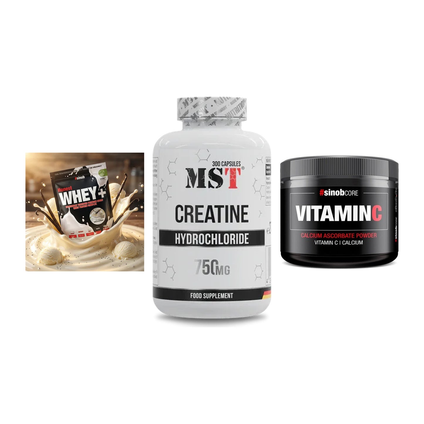 Einsteiger-Set: Sinob Honest + MST Creatine HCL + Sinob Vitamin C – alle enthaltenen Artikel