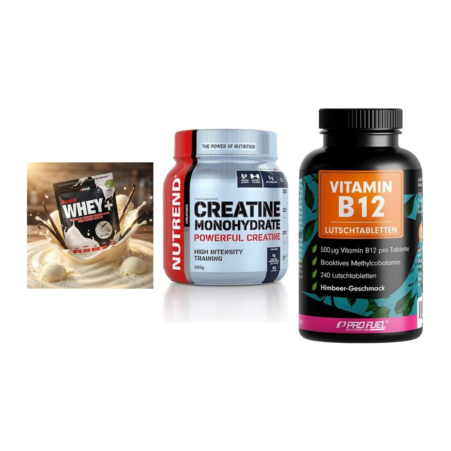 Einsteiger-Set: Sinob Honest + Nutrend Creatine + ProFuel Vitamin – alle enthaltenen Artikel