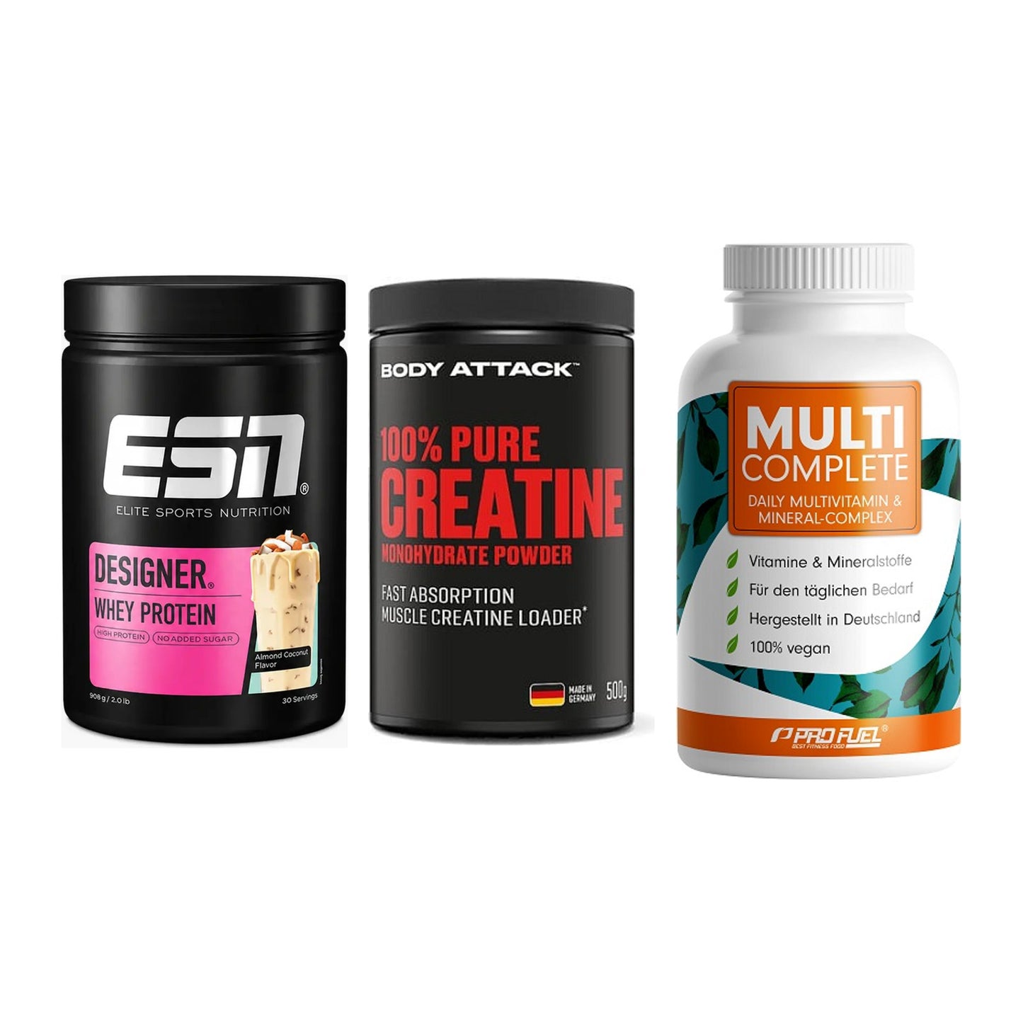 Einsteiger-Set: ESN Designer + Body Attack 100% + ProFuel MULTI – alle enthaltenen Artikel