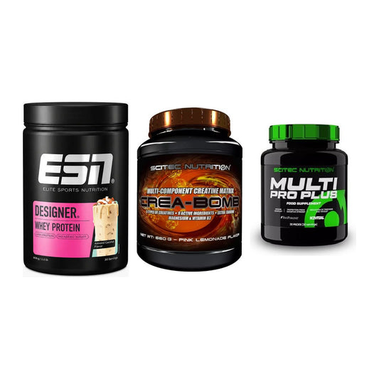 Einsteiger-Set: ESN Designer + Scitec Crea-Bomb + Scitec Multi Pro – alle enthaltenen Artikel