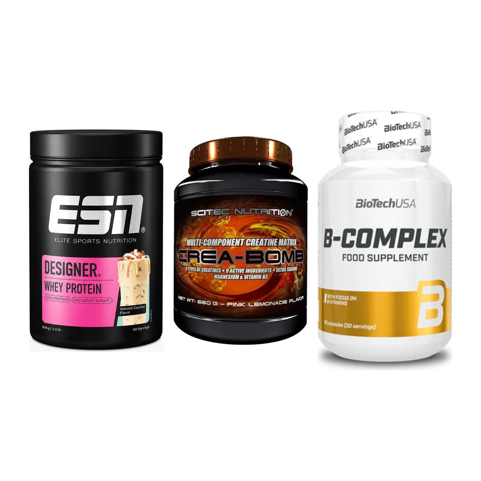 Einsteiger-Set: ESN Designer + Scitec Crea-Bomb + BioTech B – alle enthaltenen Artikel