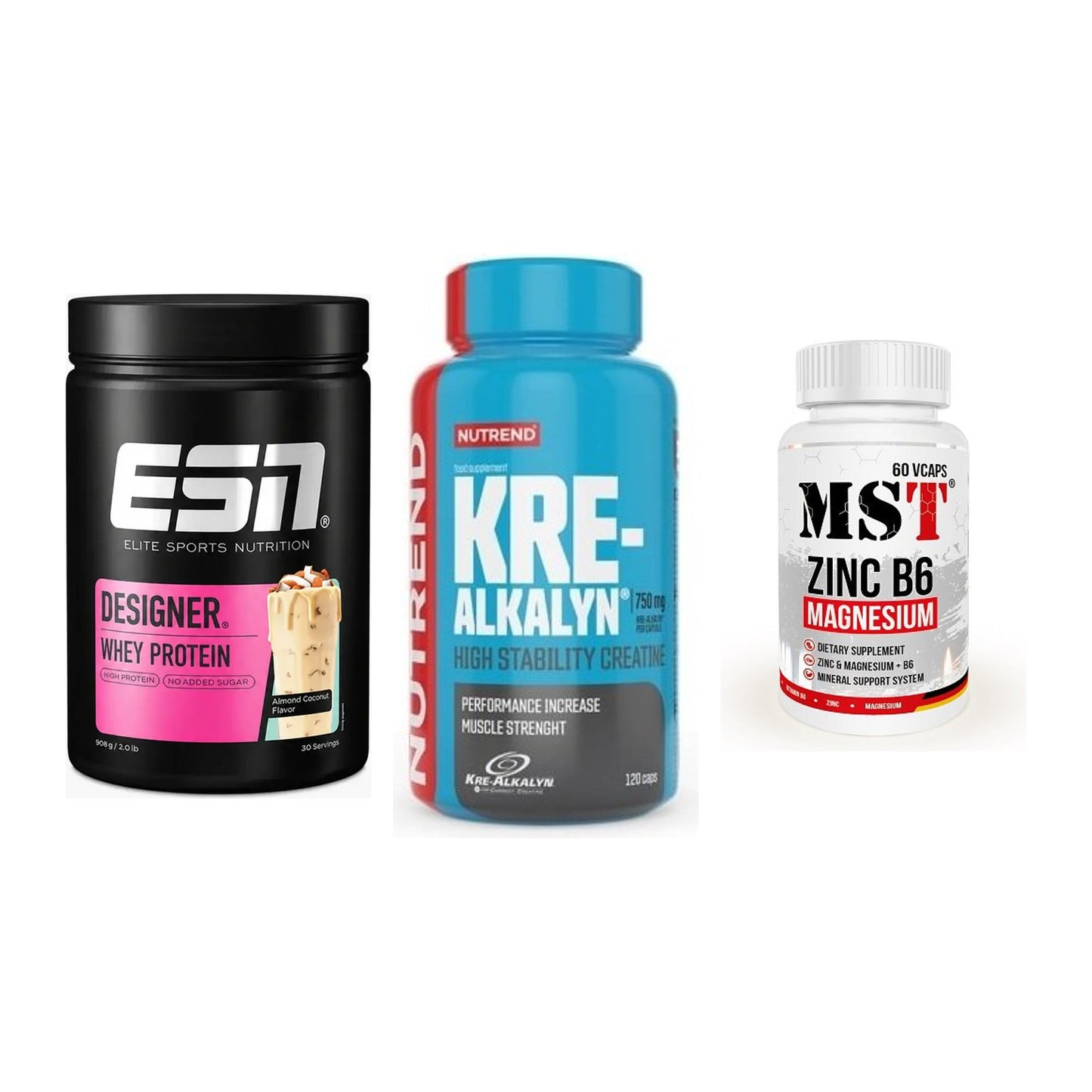 Einsteiger-Set: ESN Designer + Nutrend Kre-Alka + MST Zinc – alle enthaltenen Artikel
