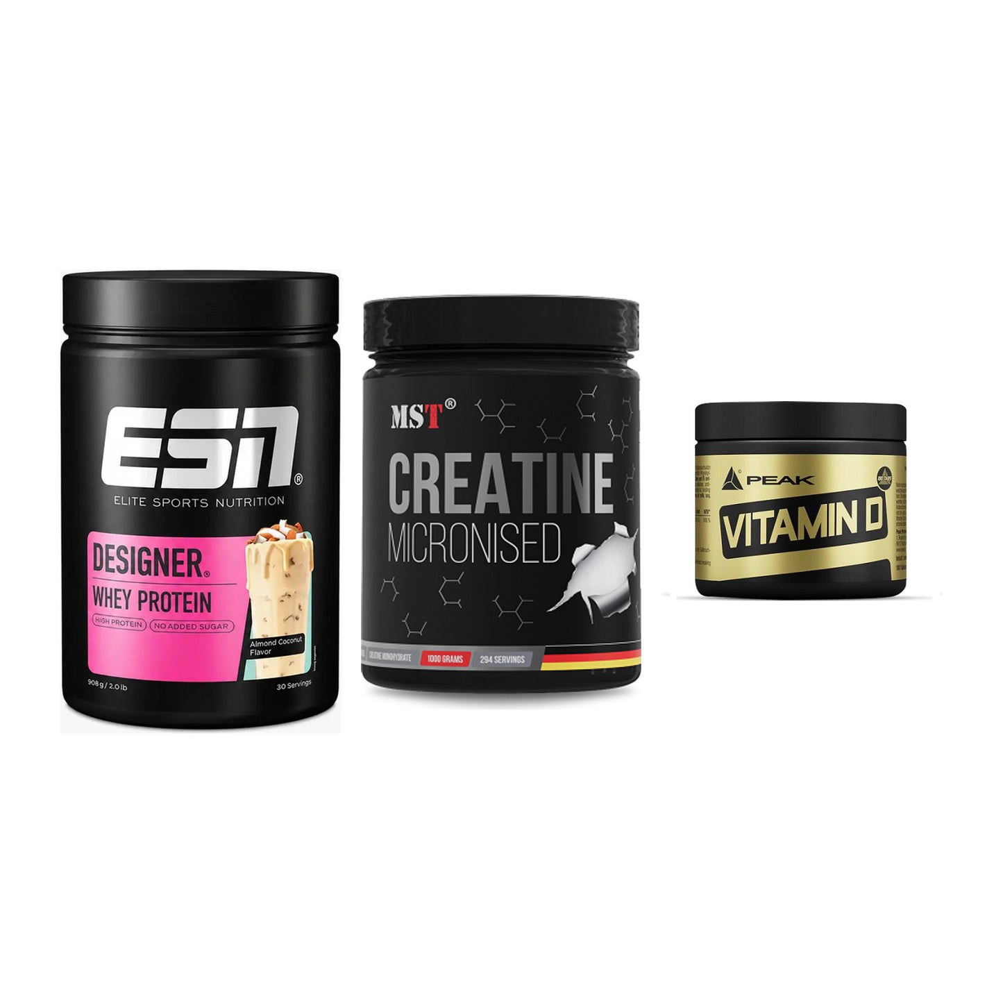 Einsteiger-Set: ESN Designer + MST Creatin + Peak Vitamin D – alle enthaltenen Artikel