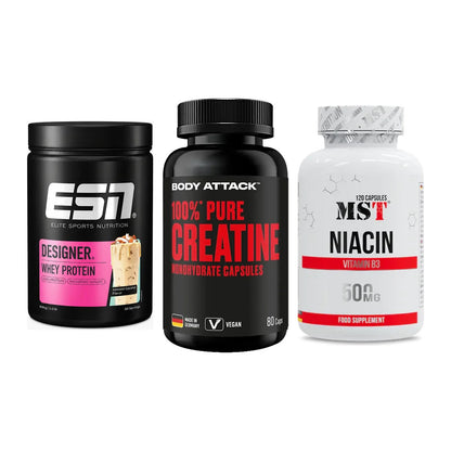 Einsteiger-Set: ESN Designer + Body Attack 100% + MST Niacin – alle enthaltenen Artikel