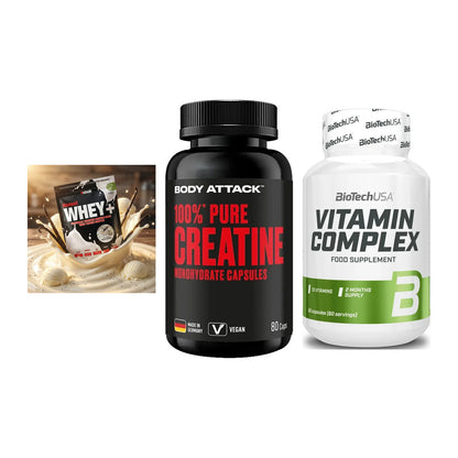 Einsteiger-Set: Sinob Honest + Body Attack 100% + BioTech Vitamin – alle enthaltenen Artikel