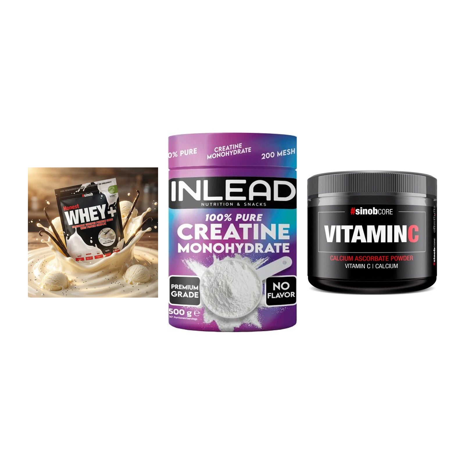 Einsteiger-Set: Sinob Honest + INLEAD Creatine + Sinob Vitamin C – alle enthaltenen Artikel