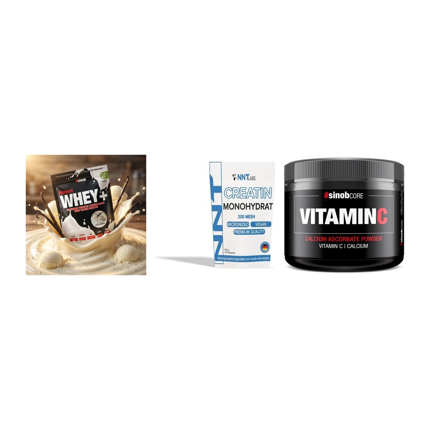 Einsteiger-Set: Sinob Honest + NNT Creatin + Sinob Vitamin C – alle enthaltenen Artikel