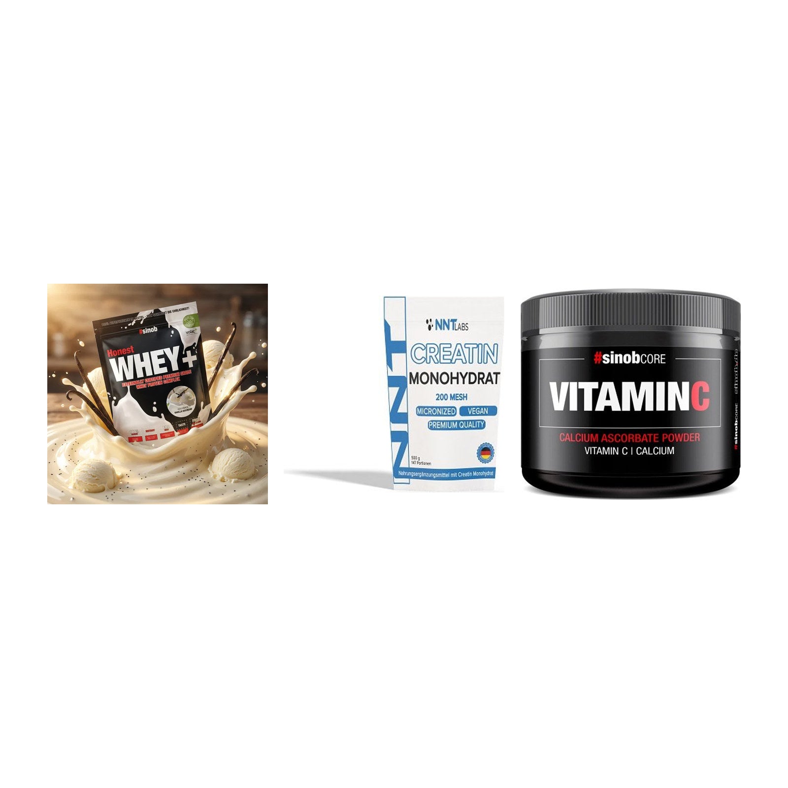 Einsteiger-Set: Sinob Honest + NNT Creatin + Sinob Vitamin C – alle enthaltenen Artikel