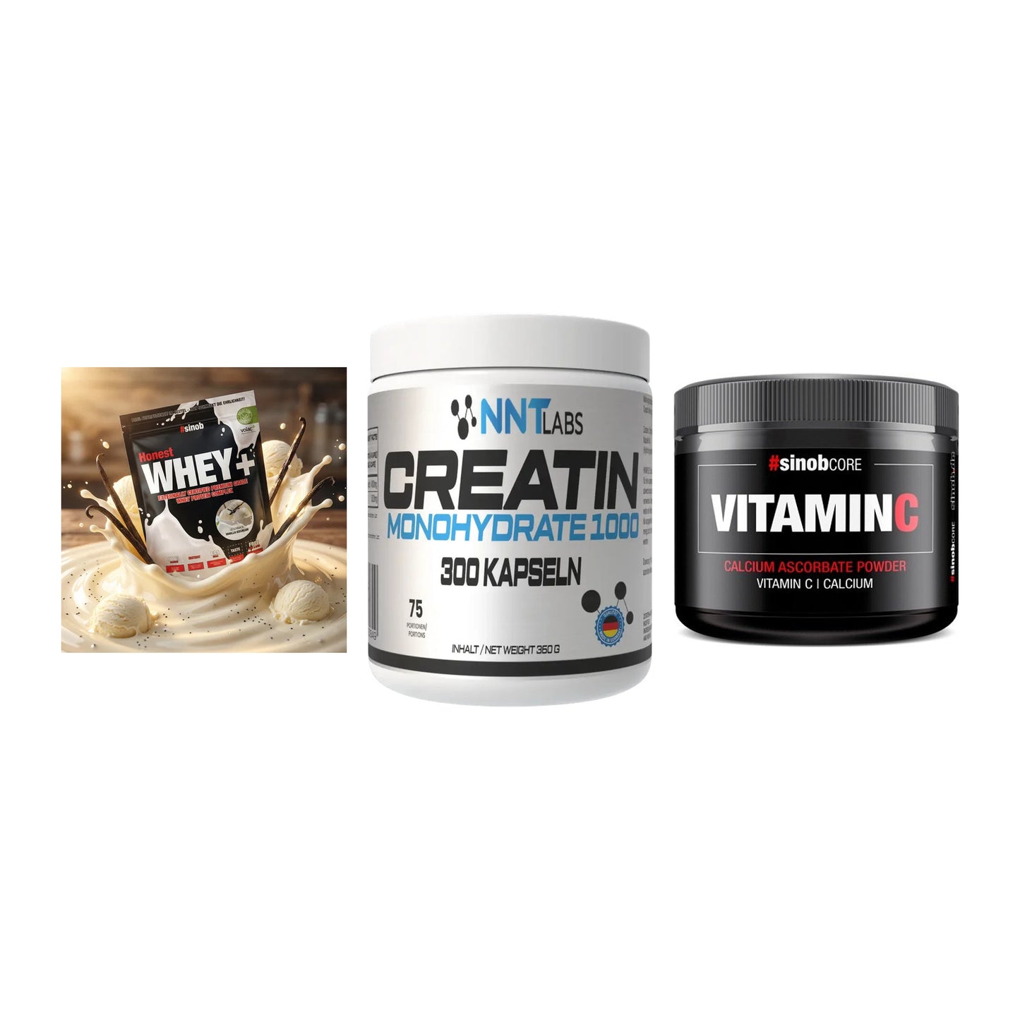 Einsteiger-Set: Sinob Honest + NNT Creatin 1000 + Sinob Vitamin C – alle enthaltenen Artikel