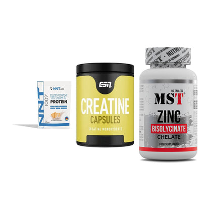 Einsteiger-Set: NNT Whey + ESN Ultrapure + MST Zinc Chelate – alle enthaltenen Artikel