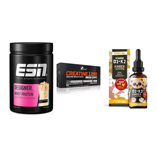 Einsteiger-Set: ESN Designer + Olimp Creatine + ProFuel VITAMIN – alle enthaltenen Artikel