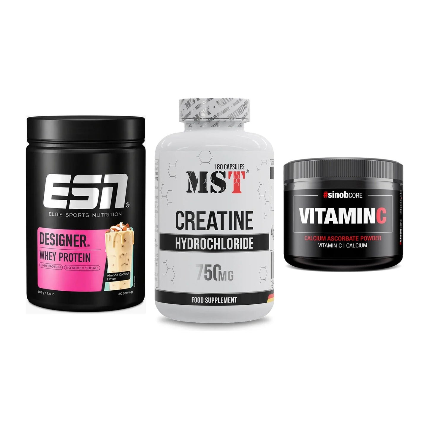 Einsteiger-Set: ESN Designer + MST Creatine HCL + Sinob Vitamin C – alle enthaltenen Artikel