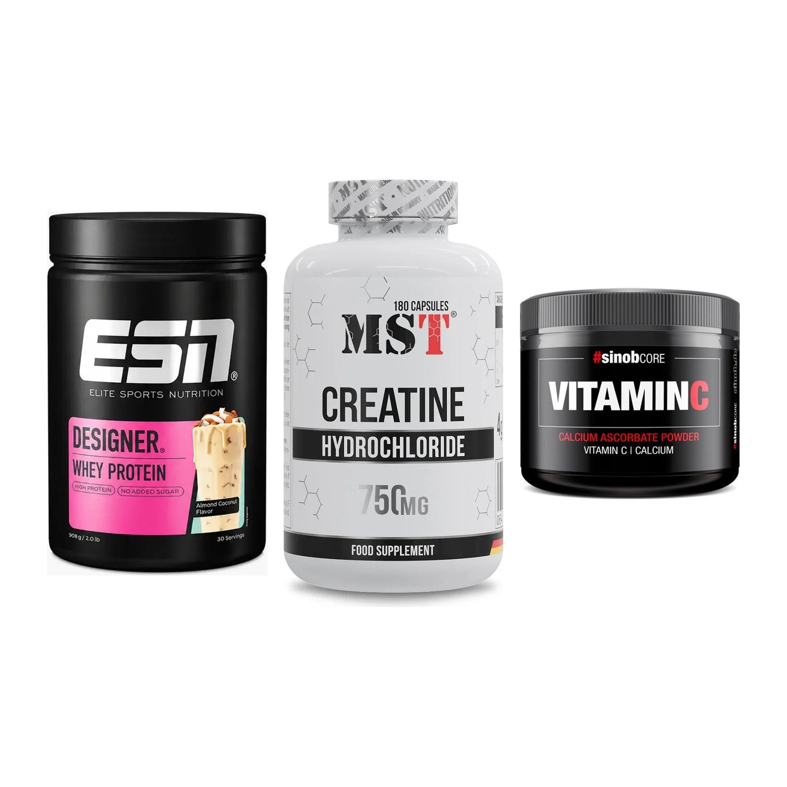 Einsteiger-Set: ESN Designer + MST Creatine HCL + Sinob Vitamin C – alle enthaltenen Artikel