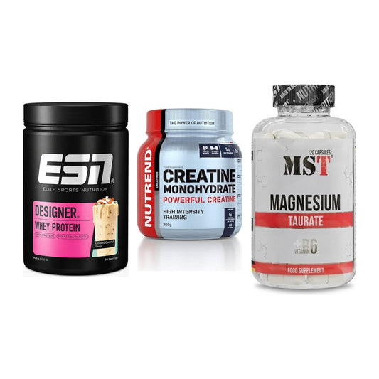 Einsteiger-Set: ESN Designer + Nutrend Creatine + MST Magnesium – alle enthaltenen Artikel