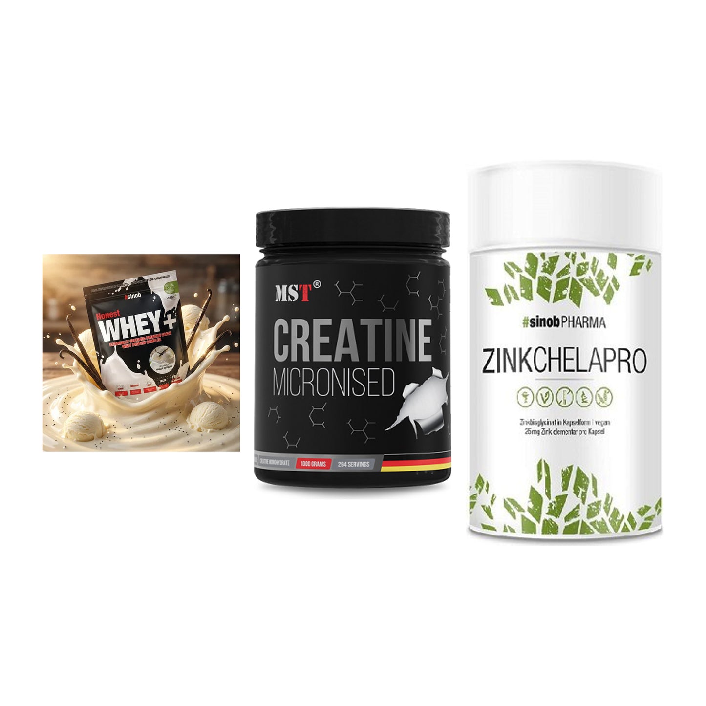 Einsteiger-Set: Sinob Honest + MST Creatin + Sinob Zink – alle enthaltenen Artikel