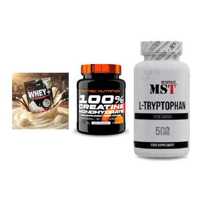 Einsteiger-Set: Sinob Honest + Scitec Creatine + MST Tryptophan – alle enthaltenen Artikel