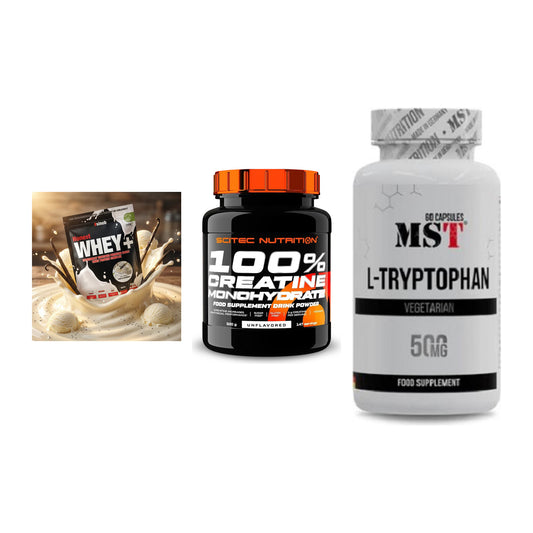 Einsteiger-Set: Sinob Honest + Scitec Creatine + MST Tryptophan – alle enthaltenen Artikel