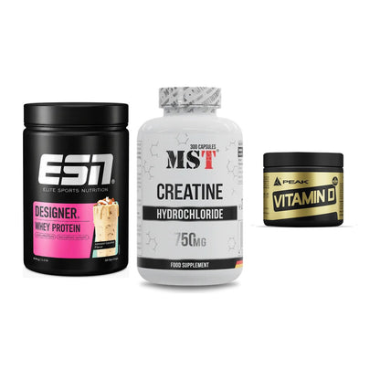 Einsteiger-Set: ESN Designer + MST Creatine HCL + Peak Vitamin D – alle enthaltenen Artikel
