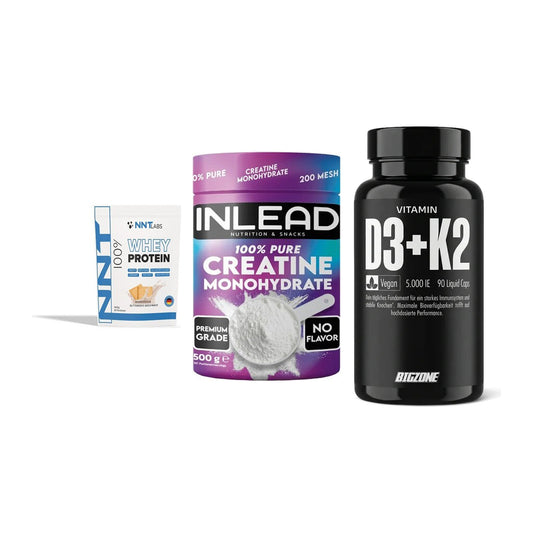 Einsteiger-Set: NNT Whey + INLEAD Creatine + Big Zone Vitamin – alle enthaltenen Artikel