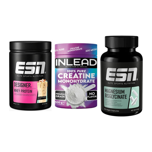 Einsteiger-Set: ESN Designer + INLEAD Creatine + ESN Magnesium – alle enthaltenen Artikel