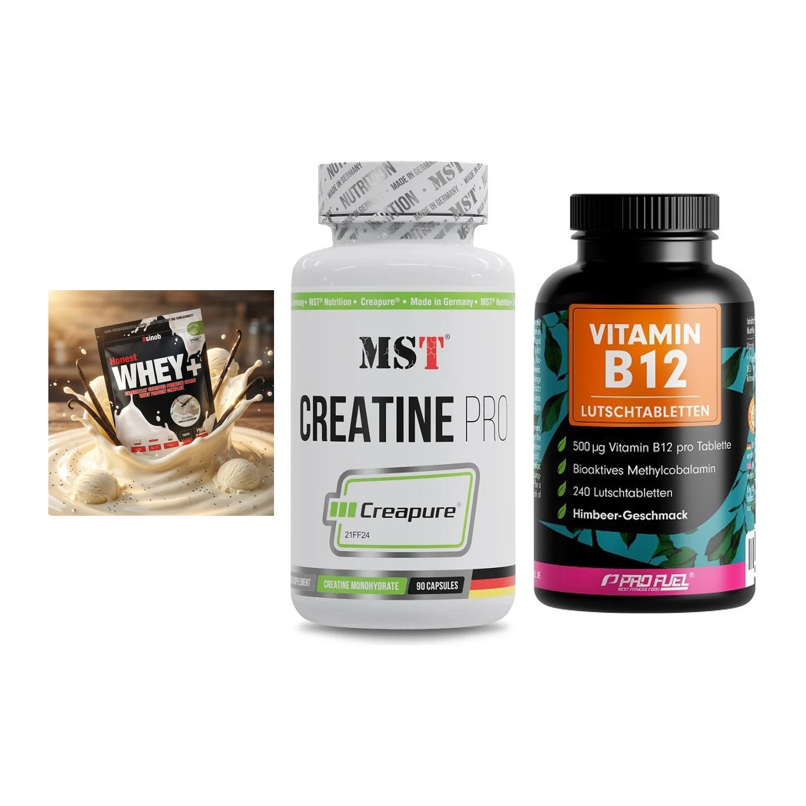 Einsteiger-Set: Sinob Honest + MST Creatine Pro + ProFuel Vitamin – alle enthaltenen Artikel