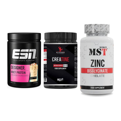 Einsteiger-Set: ESN Designer + #GYMJUICE + MST Zinc Chelate – alle enthaltenen Artikel