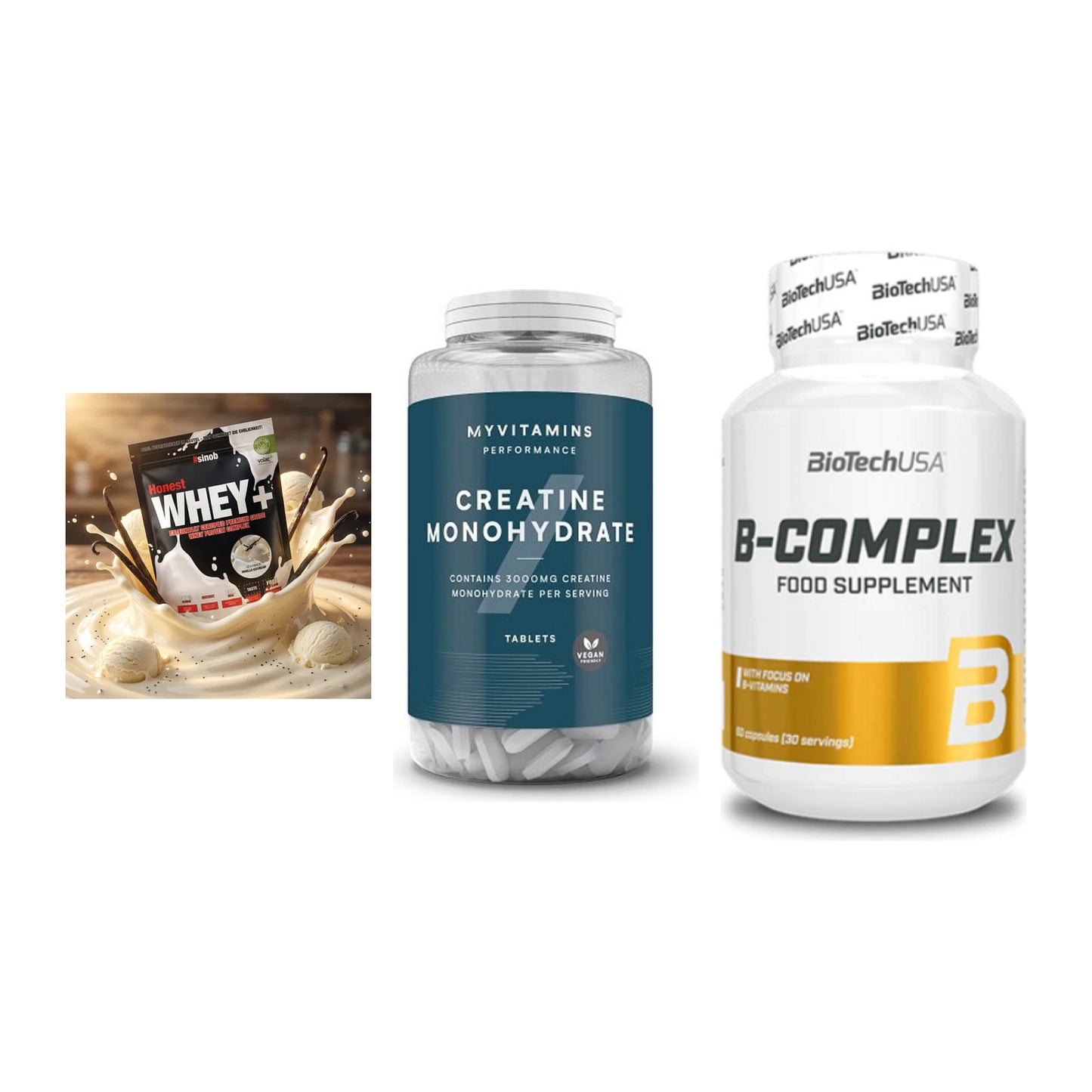 Einsteiger-Set: Sinob Honest + MyProtein + BioTech B – alle enthaltenen Artikel