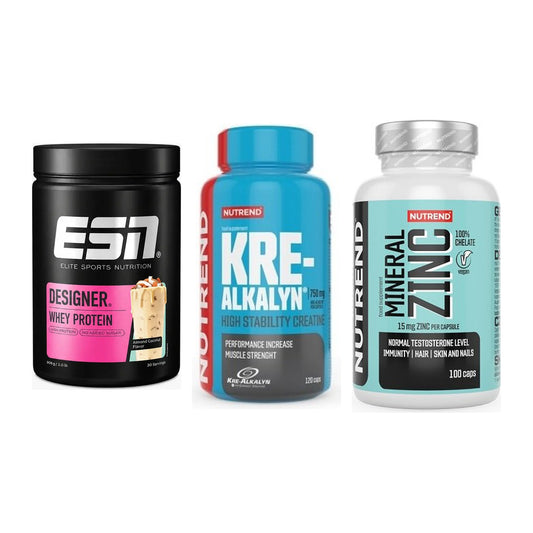 Einsteiger-Set: ESN Designer + Nutrend Kre-Alka + Nutrend Zinc – alle enthaltenen Artikel