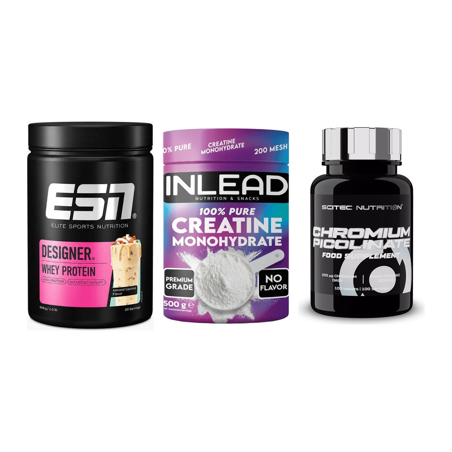 Einsteiger-Set: ESN Designer + INLEAD Creatine + Scitec Chromium – alle enthaltenen Artikel
