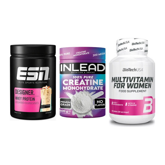 Einsteiger-Set: ESN Designer + INLEAD Creatine + BioTech Multivit – alle enthaltenen Artikel