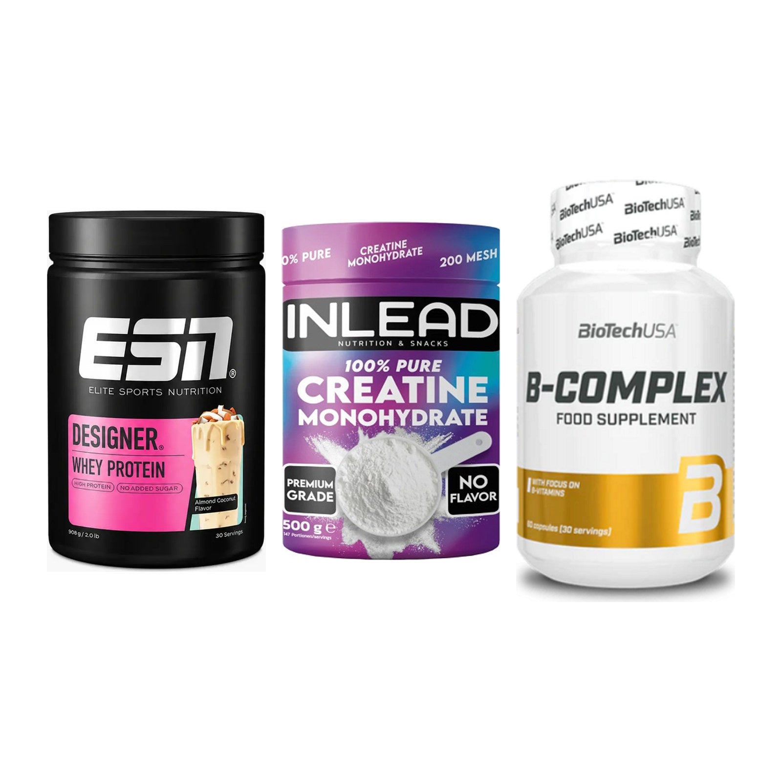 Einsteiger-Set: ESN Designer + INLEAD Creatine + BioTech B – alle enthaltenen Artikel