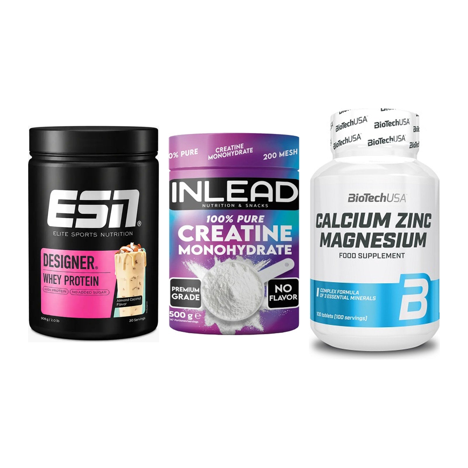 Einsteiger-Set: ESN Designer + INLEAD Creatine + BioTech Calcium – alle enthaltenen Artikel