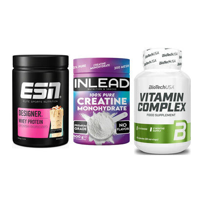 Einsteiger-Set: ESN Designer + INLEAD Creatine + BioTech Vitamin – alle enthaltenen Artikel