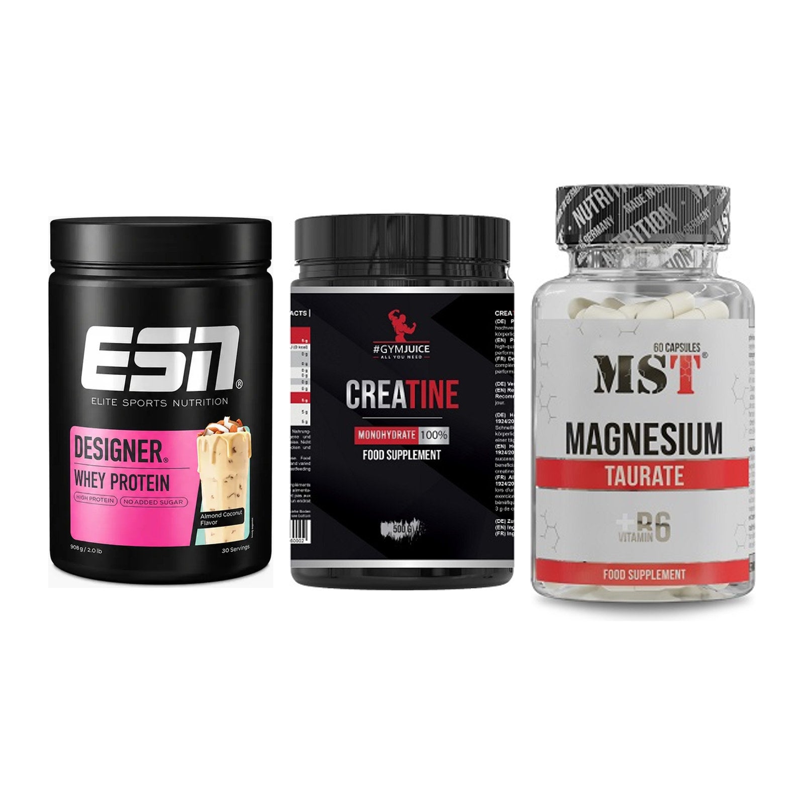 Einsteiger-Set: ESN Designer + #GYMJUICE + MST Magnesium – alle enthaltenen Artikel