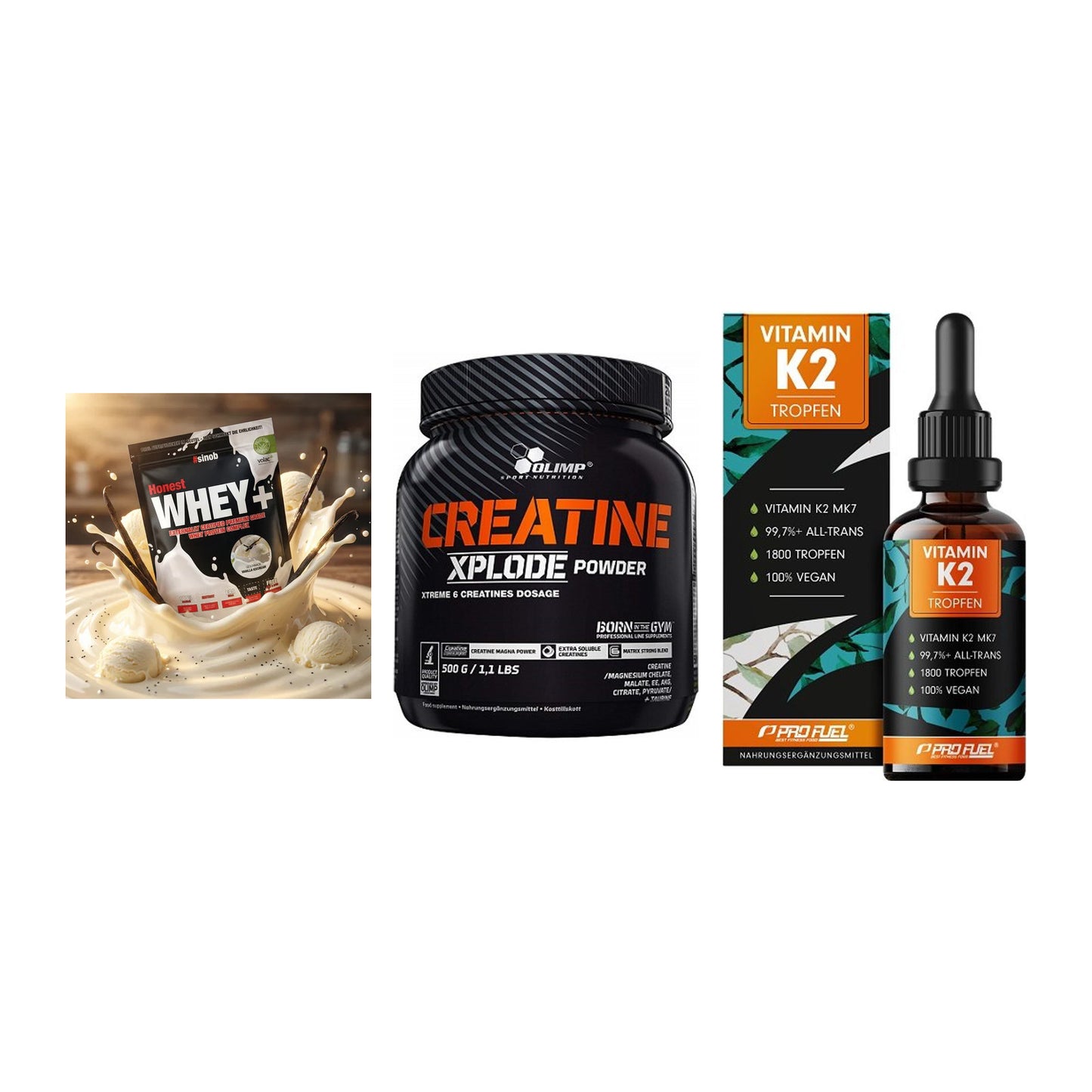 Einsteiger-Set: Sinob Honest + Olimp Creatine + ProFuel Vitamin – alle enthaltenen Artikel