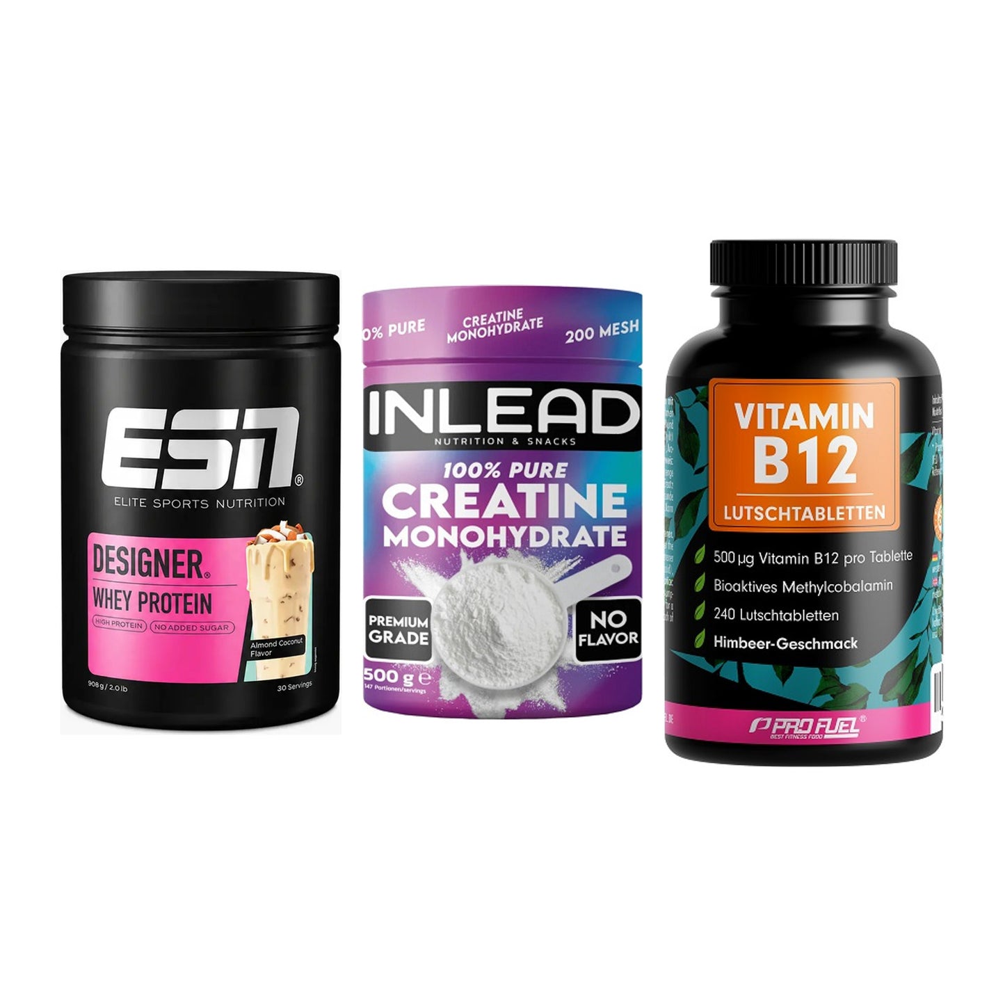 Einsteiger-Set: ESN Designer + INLEAD Creatine + ProFuel Vitamin – alle enthaltenen Artikel