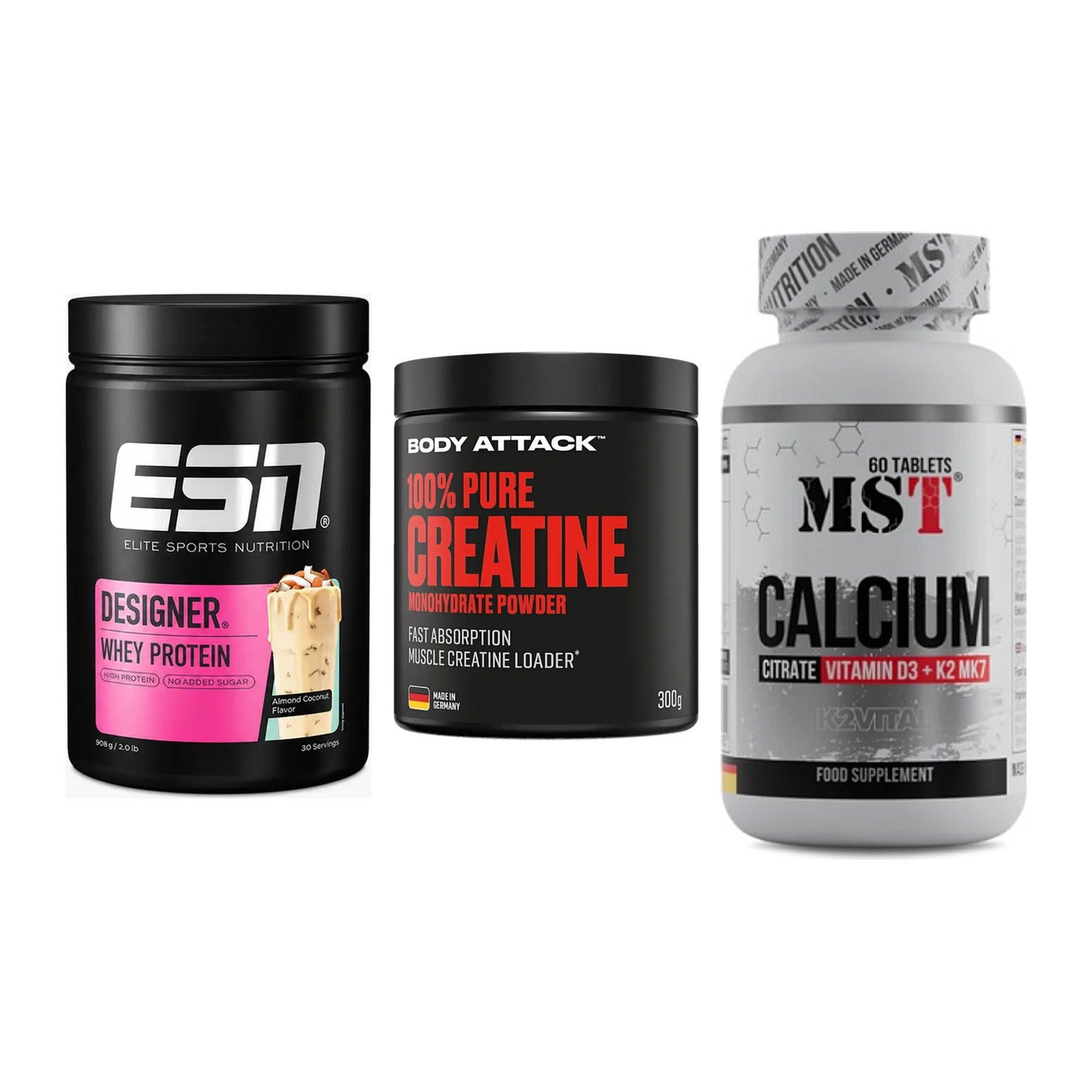 Einsteiger-Set: ESN Designer + Body Attack 100% + MST Calcium – alle enthaltenen Artikel