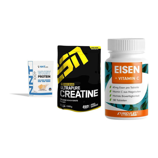 Einsteiger-Set: NNT Whey + ESN Ultrapure + ProFuel EISEN – alle enthaltenen Artikel