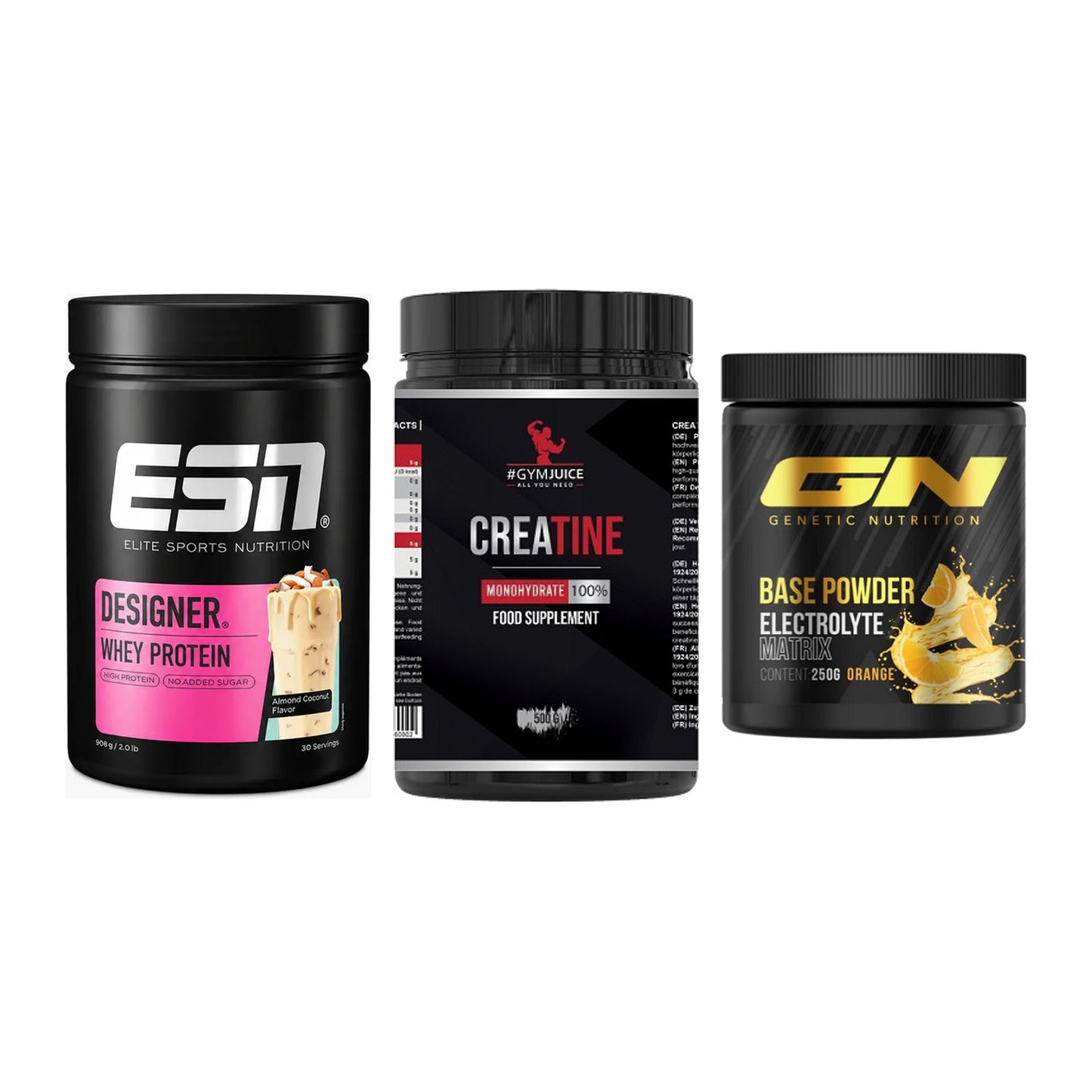 Einsteiger-Set: ESN Designer + #GYMJUICE + GN Base Powder – alle enthaltenen Artikel