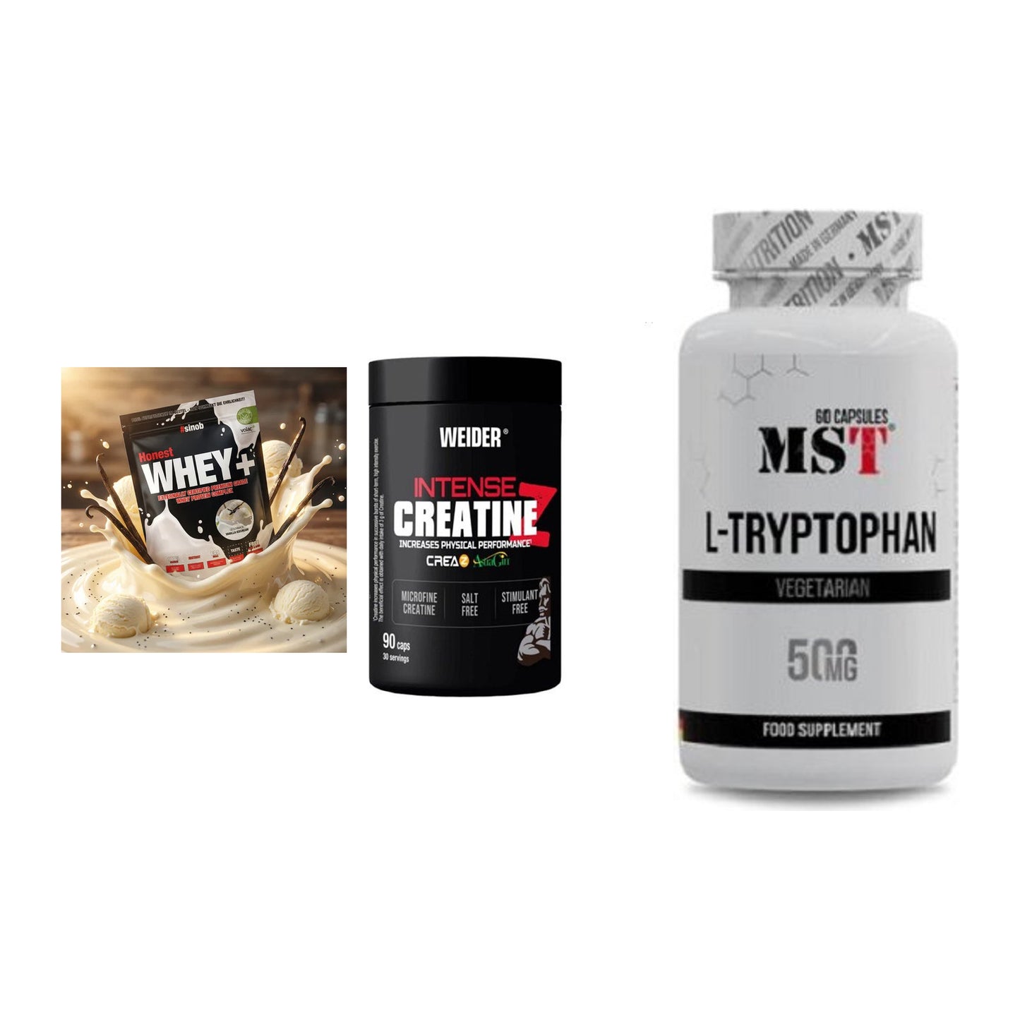 Einsteiger-Set: Sinob Honest + Weider Intense + MST Tryptophan – alle enthaltenen Artikel