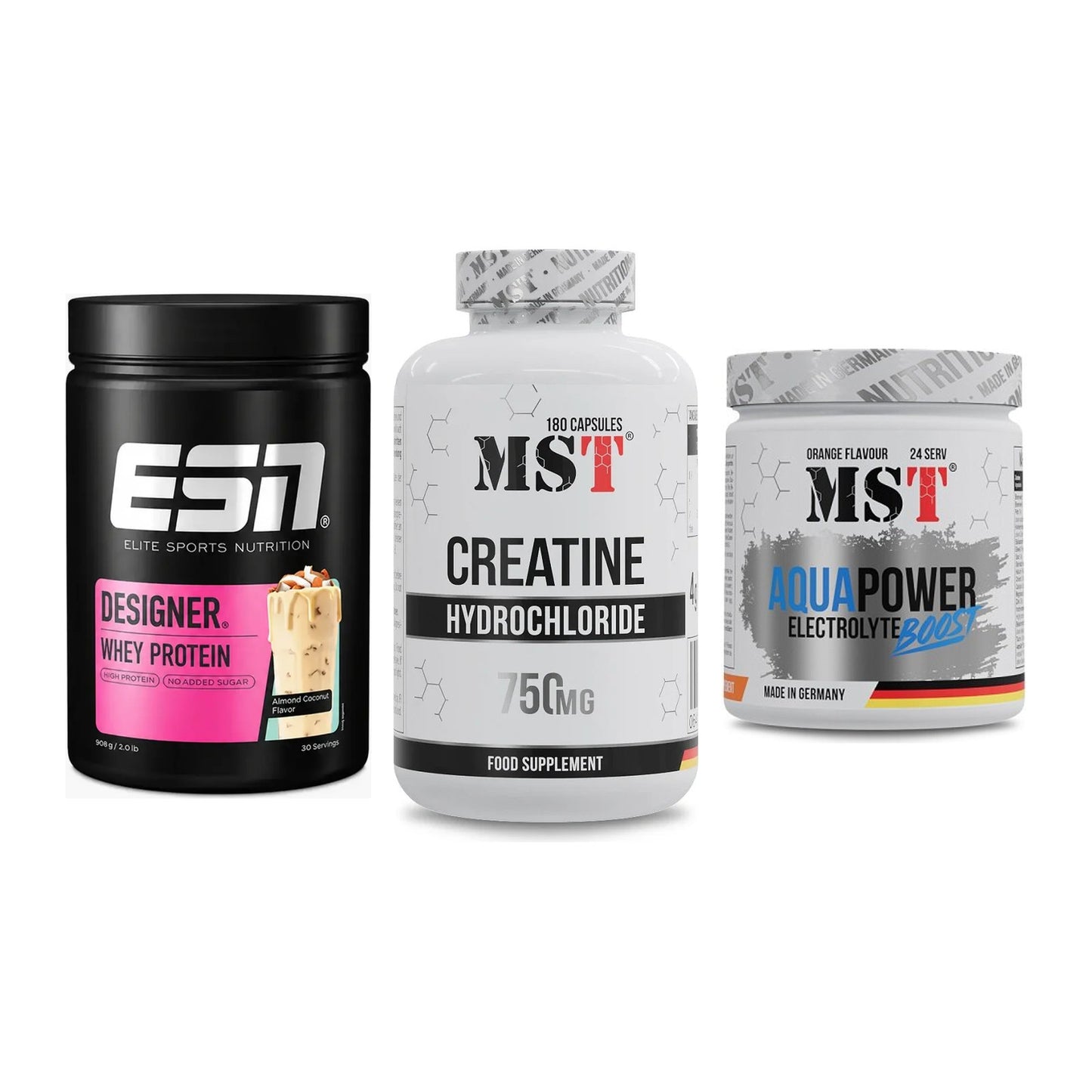 Einsteiger-Set: ESN Designer + MST Creatine HCL + MST Aqua Power – alle enthaltenen Artikel