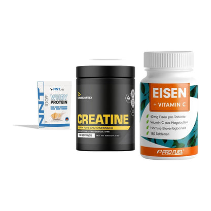 Einsteiger-Set: NNT Whey + Dedicated + ProFuel EISEN – alle enthaltenen Artikel