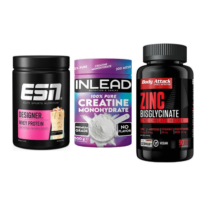 Einsteiger-Set: ESN Designer + INLEAD Creatine + Body Attack Zink – alle enthaltenen Artikel