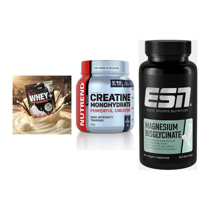 Einsteiger-Set: Sinob Honest + Nutrend Creatine + ESN Magnesium – alle enthaltenen Artikel
