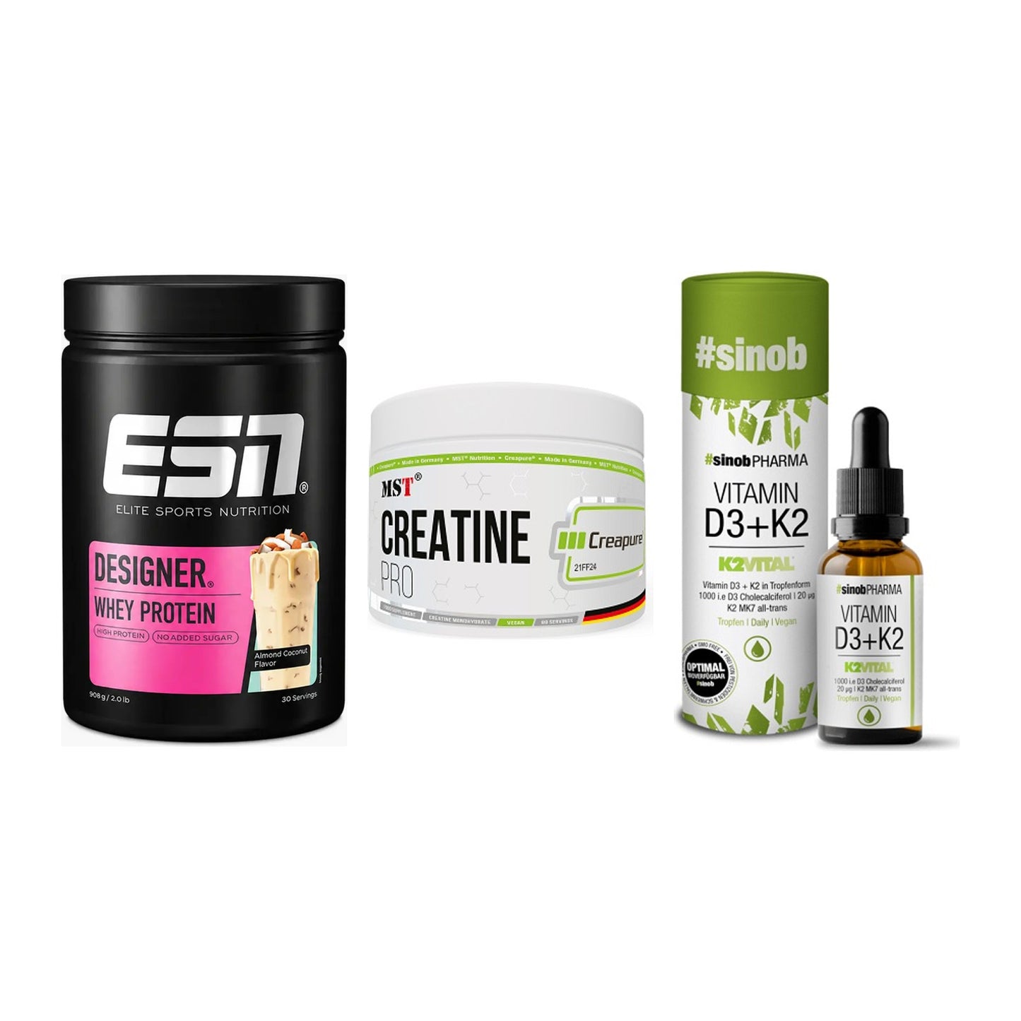 Einsteiger-Set: ESN Designer + MST Creatin Pro + Sinob Vitamin D3 – alle enthaltenen Artikel