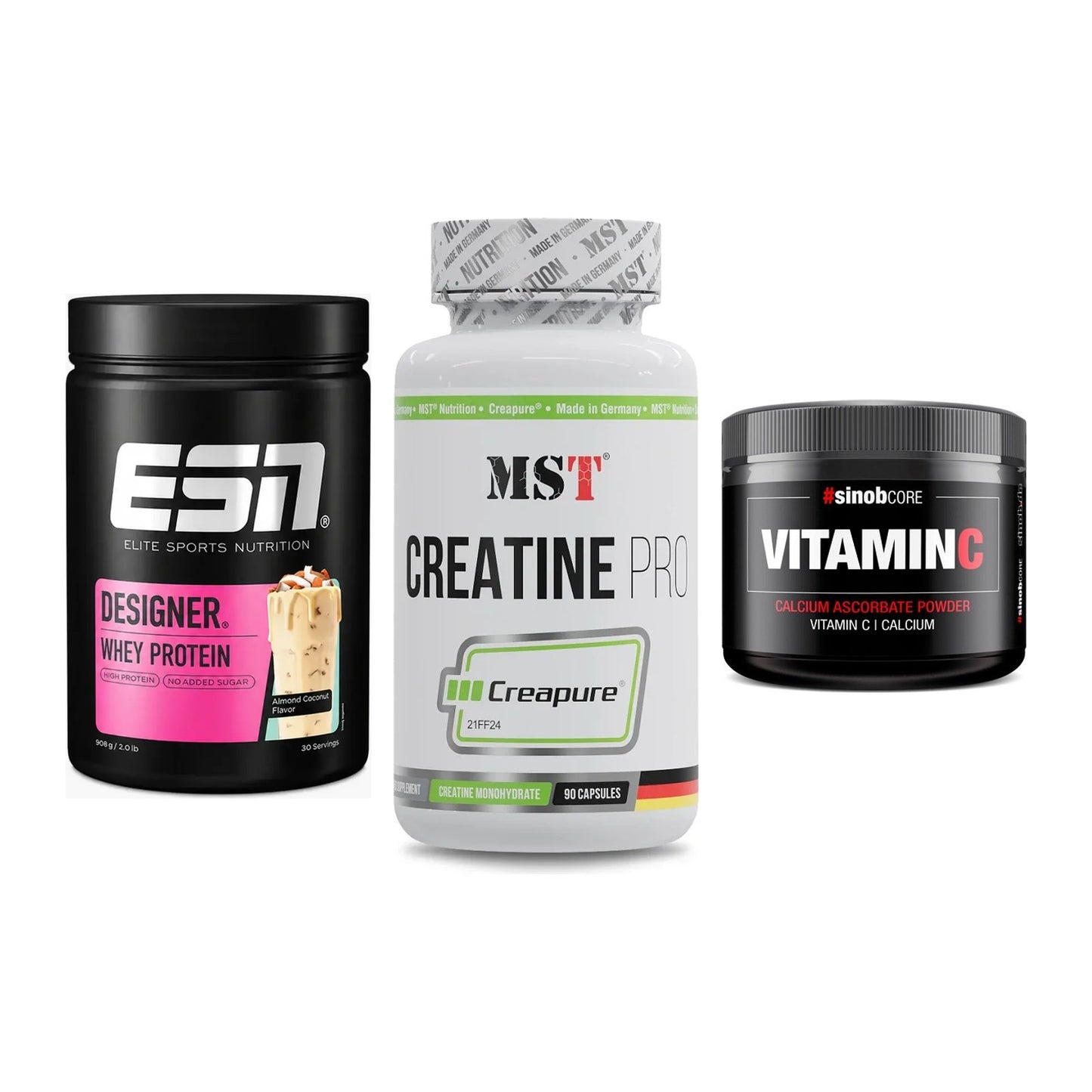 Einsteiger-Set: ESN Designer + MST Creatine Pro + Sinob Vitamin C – alle enthaltenen Artikel
