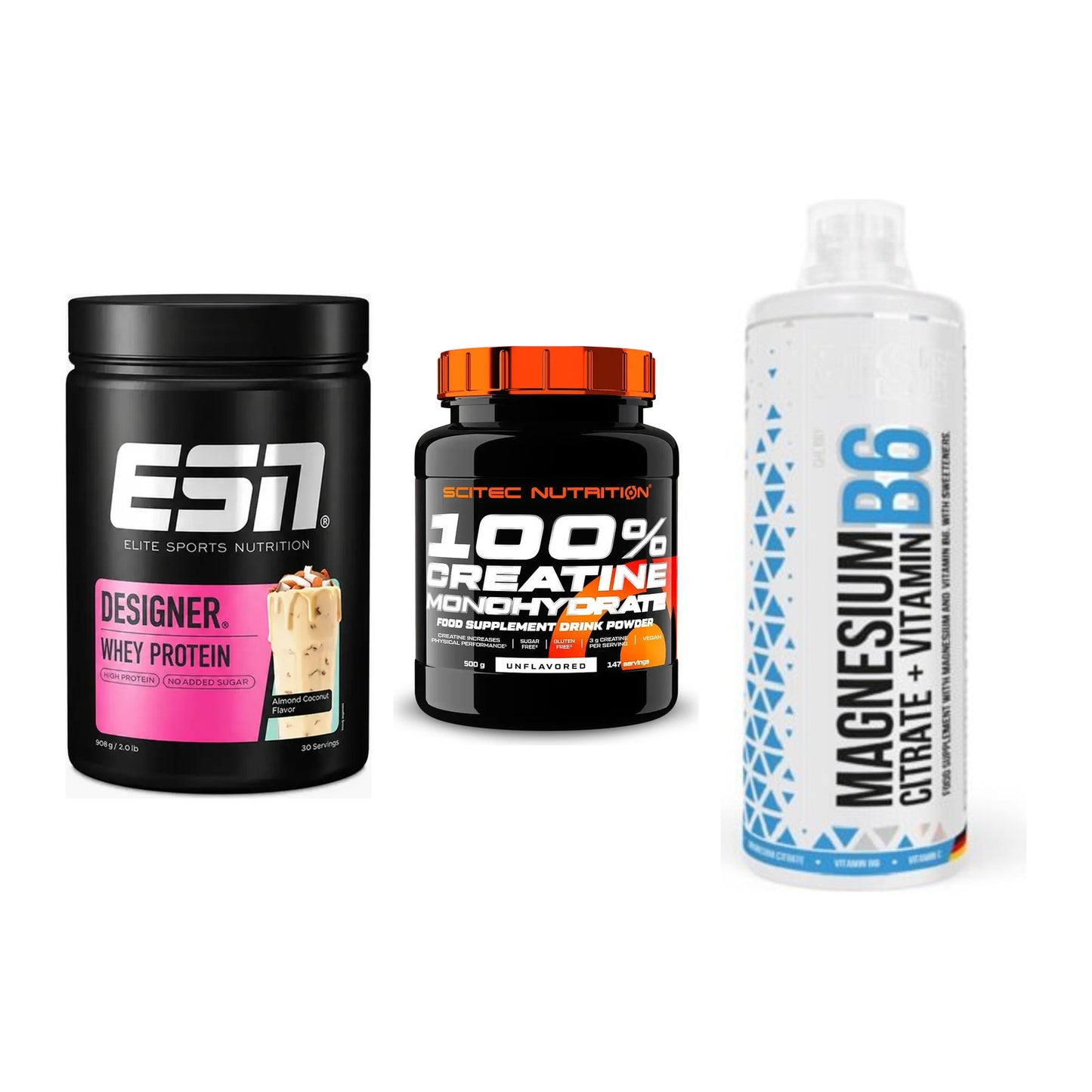 Einsteiger-Set: ESN Designer + Scitec Creatine + MST Magnesium B6 – alle enthaltenen Artikel