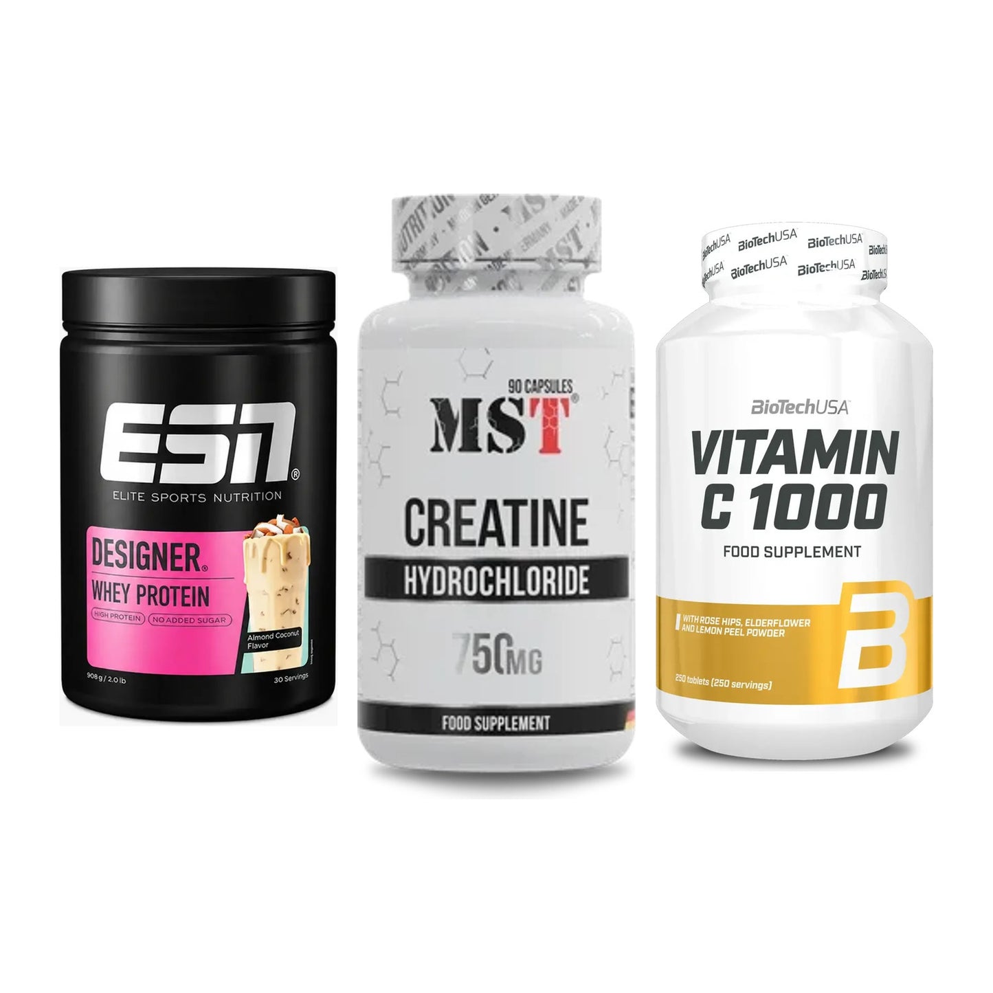 Einsteiger-Set: ESN Designer + MST Creatin HCL + BioTech Vitamin – alle enthaltenen Artikel