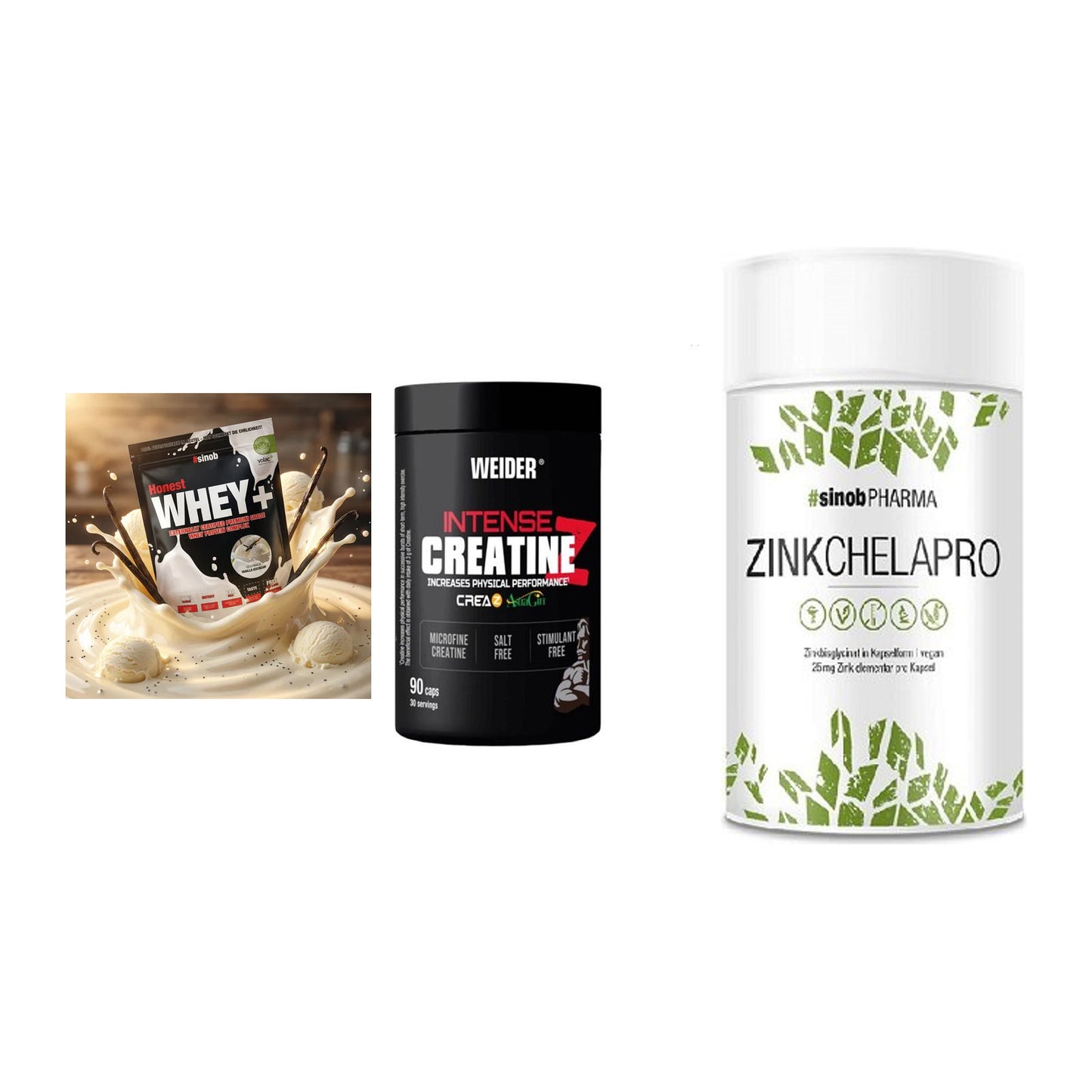 Einsteiger-Set: Sinob Honest + Weider Intense + Sinob Zink – alle enthaltenen Artikel